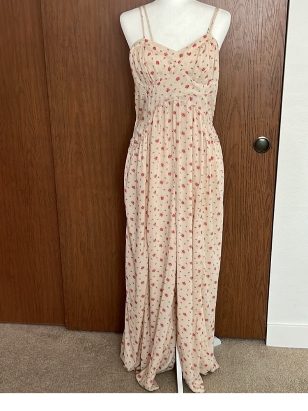 Free People Ivory Floral Eloise Jumpsuit S - Picture 3 of 8
